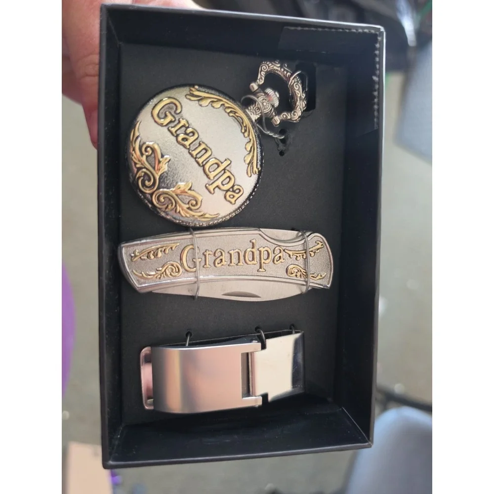 Grandpa watch, money clip, knife Gift Set Brand New